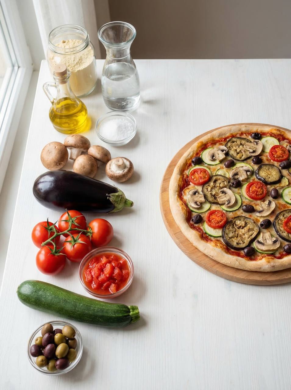 Leichte vegane Pizza