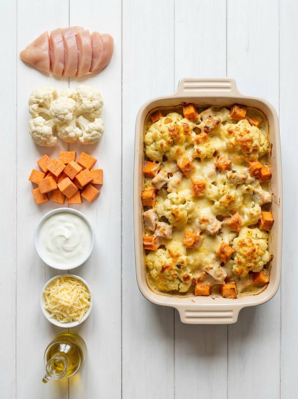 Gratin di pollo e cavolfiore